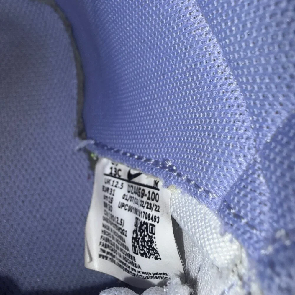 Nike Blazer Mid ’77 GS White/Purple Youth 13C Sneakers - Picture 6 of 6